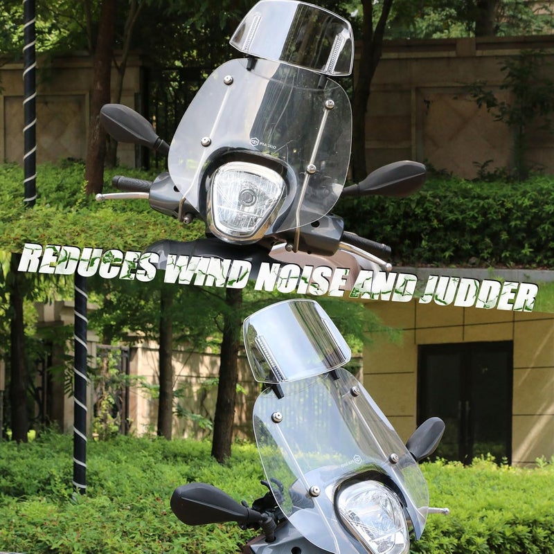 PACEWALKER Universal Motorcycle Windshield Extension Motorcycle Wind Deflector Fit for Kawasaki Honda Suzuki Yamaha Harley Most Motorcycle Scooter Dirt Bikes (Brown) - Image 2